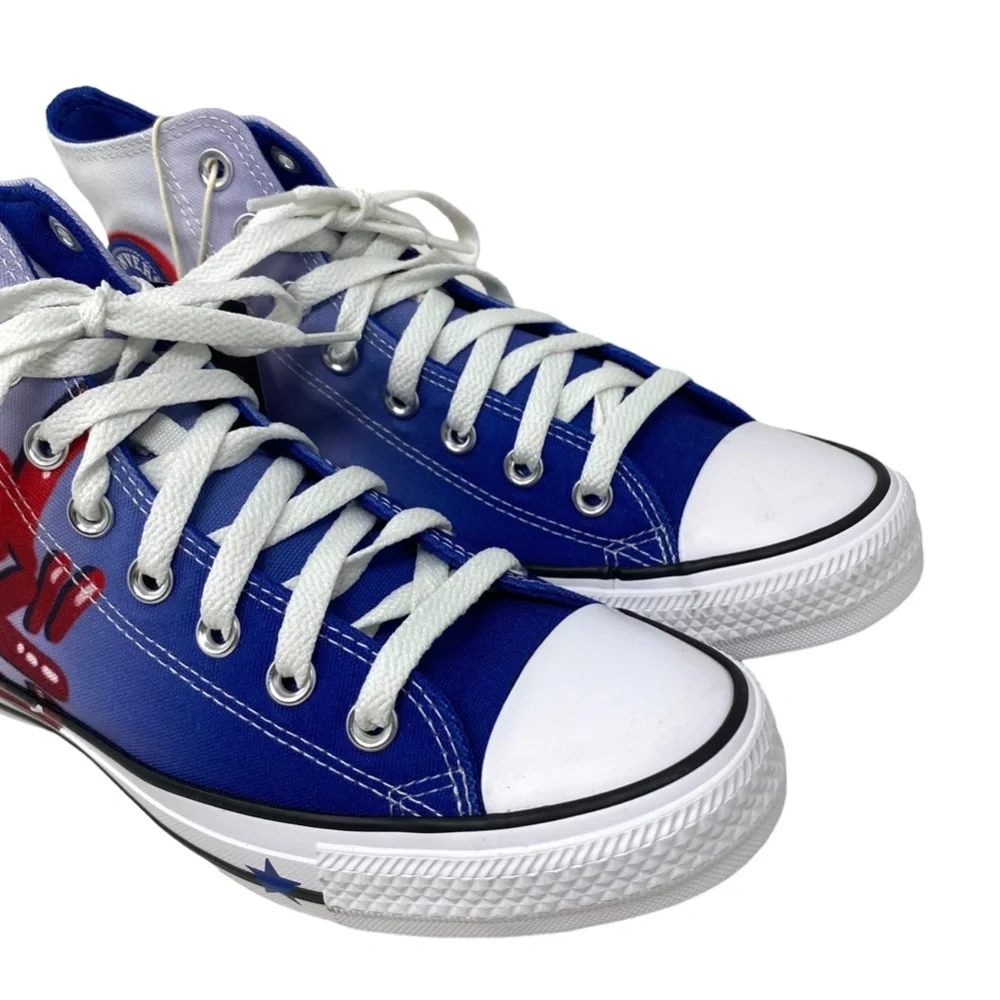 Converse Ctas High Top Shoes Canvas Sneaker For Women Blue White Skate A04167C - Picture 4 of 9